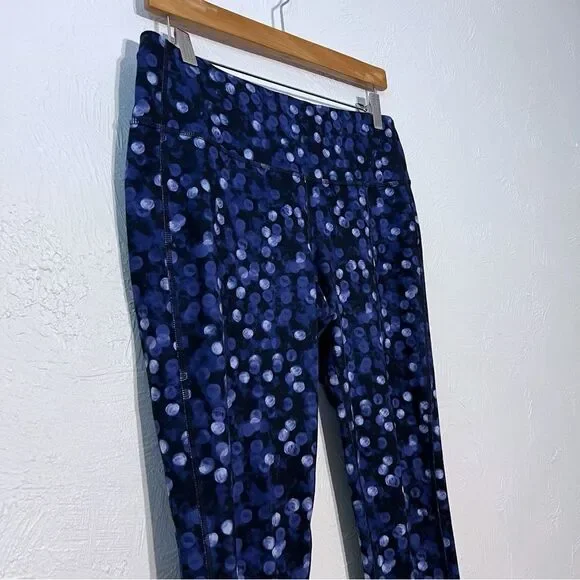 Athleta Women’s Chaturanga Polka Dot Leggings Blue Size M - Picture 5 of 7